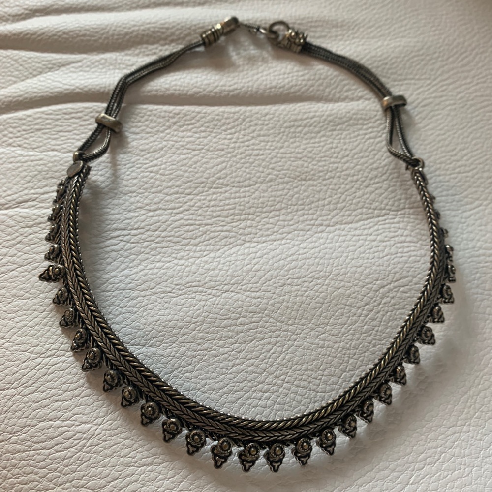 Natalie B Jewelry silver collar necklace